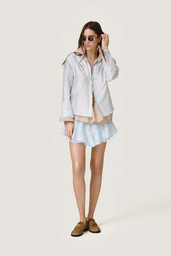 Statement layered shirt crafted from two contrasting shirts - SS26 - PNK Casual