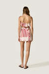 Ruffled Crop Top with Multicolor Stripe Print