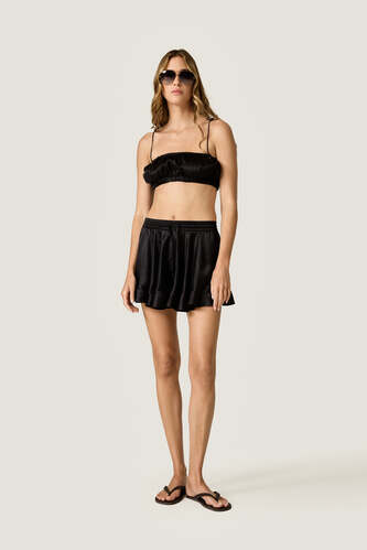 Silk Shorts with Fluid Silhouette - PNK Casual