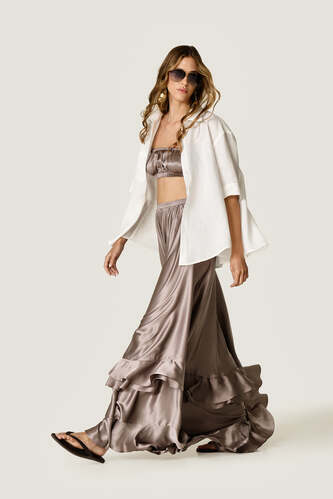 Oversized Shirt with Fluid Silhouette - PNK Casual