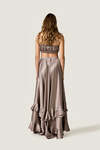 Mauve Silk Cropped Top with Thin Straps