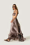 Silk Maxi Skirt with Cascading Ruffles