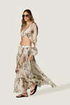 Printed Silk Blend Maxi Skirt