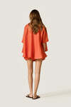 Coral Oversized Shirt with Fluid Silhouette