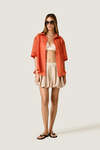Coral Oversized Shirt with Fluid Silhouette