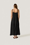 Black Midi Dress with Chantilly Lace Slip Detail
