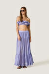 Mauve Flowy Ruffle Maxi Skirt