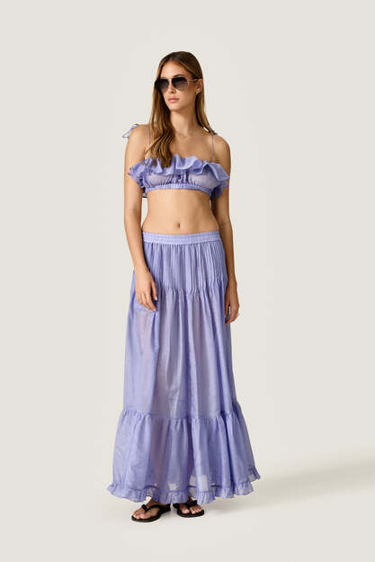 Mauve Flowy Ruffle Top