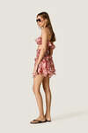 Floral Silk Blend Mini Skirt