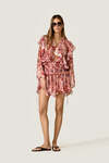 Floral Silk Blend Ruffle Blouse