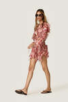 Floral Silk Blend Ruffle Blouse