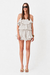 Backless Light Grey Linen Draped Top