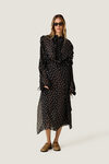 Black Printed Wrap Midi Skirt