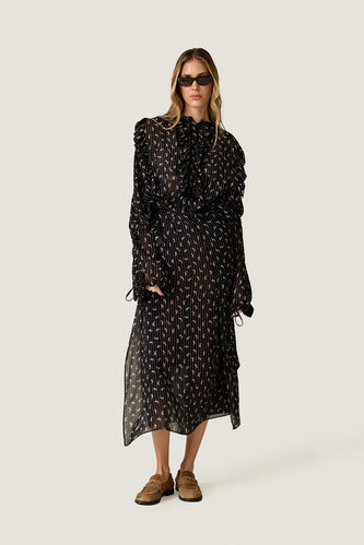 Black Printed Wrap Midi Skirt - PNK Casual