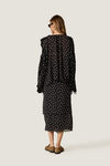 Black Printed Ruffle Blouse