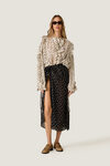 Beige Printed Ruffle Blouse