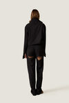 Black Trousers with Lace Cut-Outs
