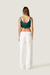 Green Silk Crop Top with Adjustable Tie
