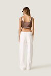 Brown Silk Crop Top with Adjustable Tie