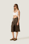 Wide-Leg Cropped Cargo Trousers