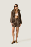 Brown Tailored Shorts with Pleats