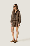 Brown Tailored Shorts with Pleats