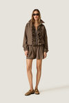 Brown Jacket with Ruffle Details
