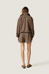 Brown Jacket with Ruffle Details