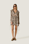 Leopard Print Mini Dress with Ruffles