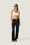 Pantaloni in contrast negru-bleumarin