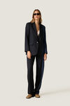 Pantaloni in contrast negru-bleumarin
