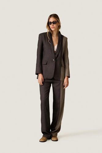 Dark and Light Brown Contrast Blazer - PNK Casual