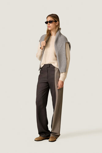 Dark and Light Brown Contrast Trousers - PNK Casual
