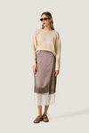 Silk Wrap Skirt with Lace