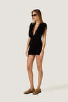 Draped Mini Dress with Lace
