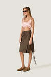 Rose Silk Crop Top with Adjustable Tie