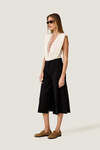 Black Midi Trousers with Side Slits