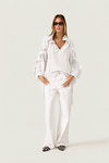 White Ruffle Blouse with Voluminous Sleeves