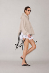 Cotton Light Beige Cutout Hoodie