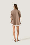 Beige Taupe Relaxed Short-Sleeve Shirt